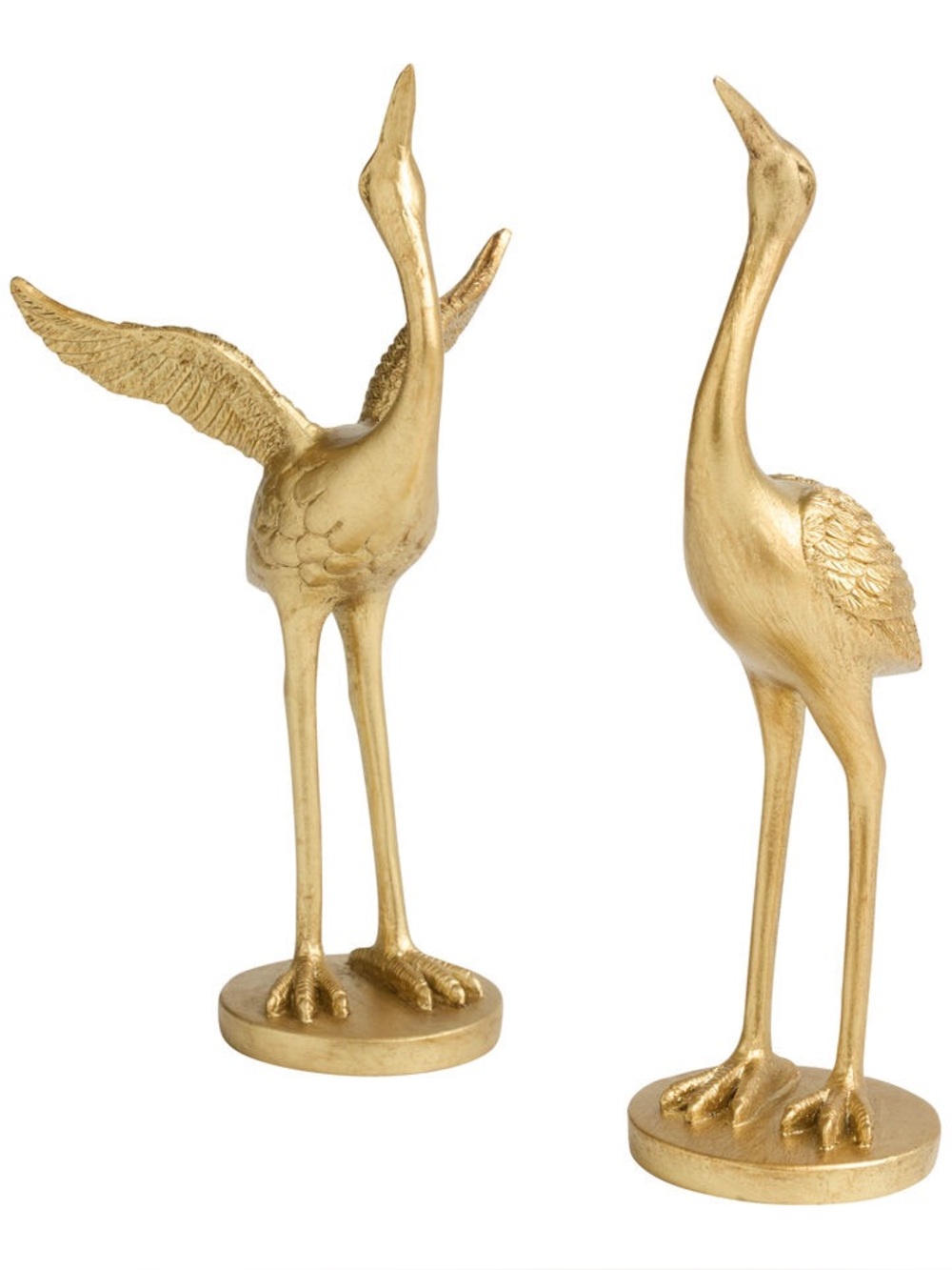 World Market Antique Gold Resin and Metal Egret Decor Set of 2